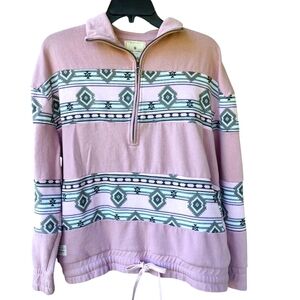Simply Southern Aztec Print Pink Boxy Long Sleeve Sweatshirt